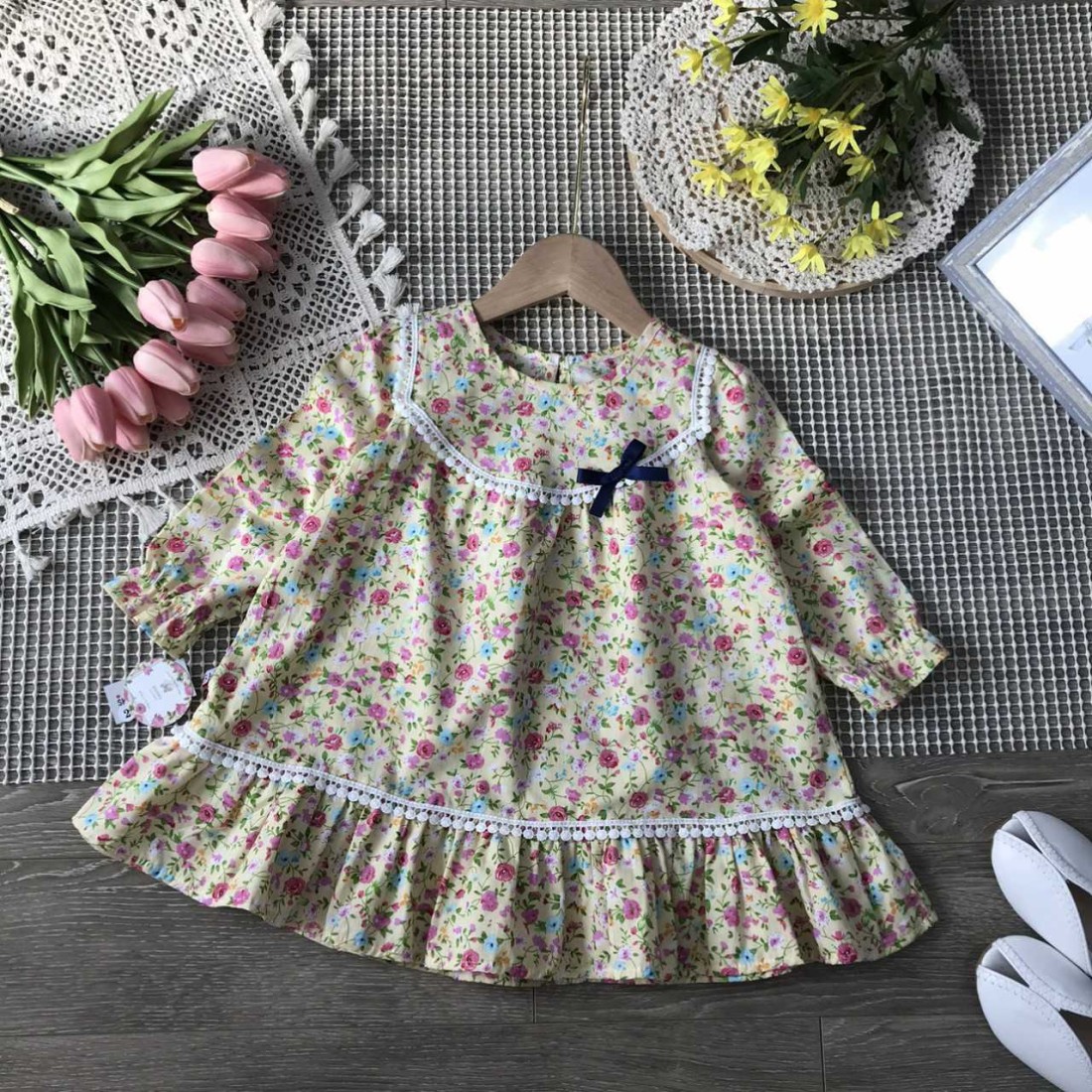 Váy thu đuôi cá ren cổ size 2-6-